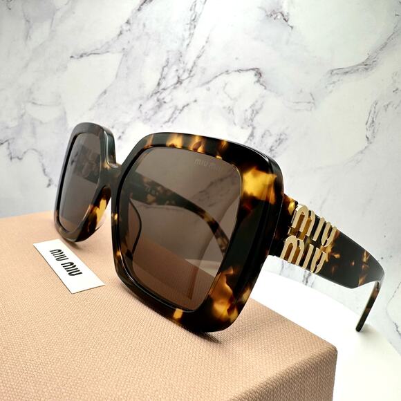 New MIU MIU Sunglasses Brown Square Gold Full Rim 56mm MIU MIU main image 6